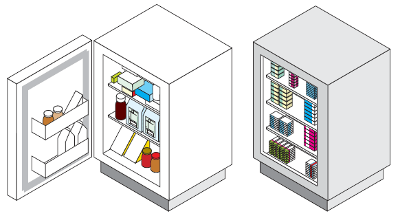 A poorly stocked fridge vs a well stocked fridge